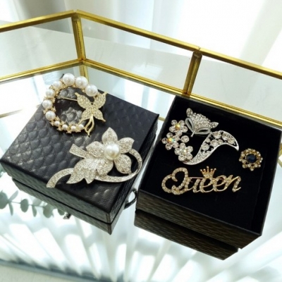 []180. 비바브 실버골드 브로치 5종 세트 + 케이스