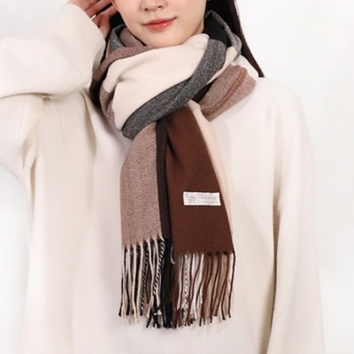 []215. 로안폴린 Faux 캐시미어 빅 체크 롱 머플러