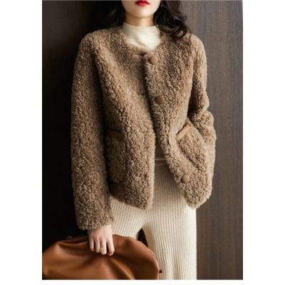 []222. 라운드넥 뽀글이 털코트 자켓