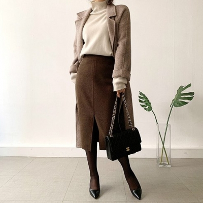 []238. 네모 여성용 트임스티치 스커트