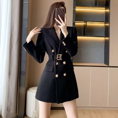 []492. 원피스 더블 정장 코트