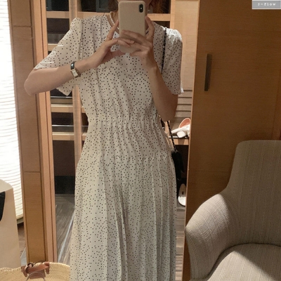 []651. 플리츠 주름 쉬폰 여름 롱원피스
