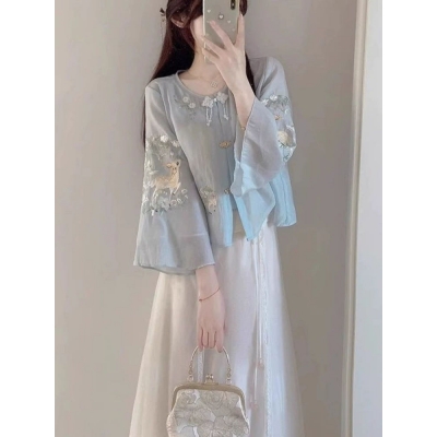 []663. 자수 상의 세트 생활한복